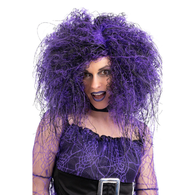 Fialovočerná bohatá čarodějnická paruka